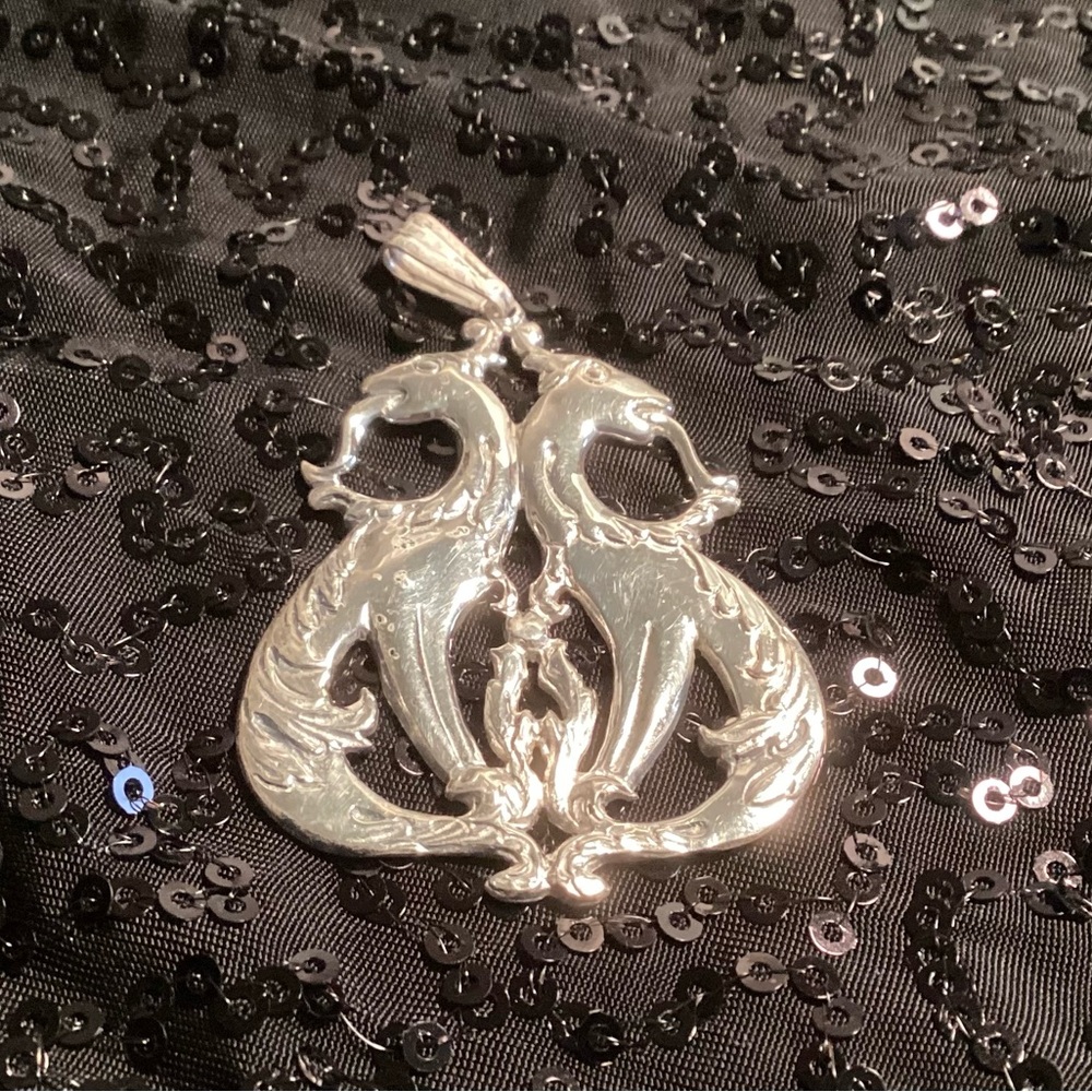 Elegant Sterling Silver Serpent Pendant